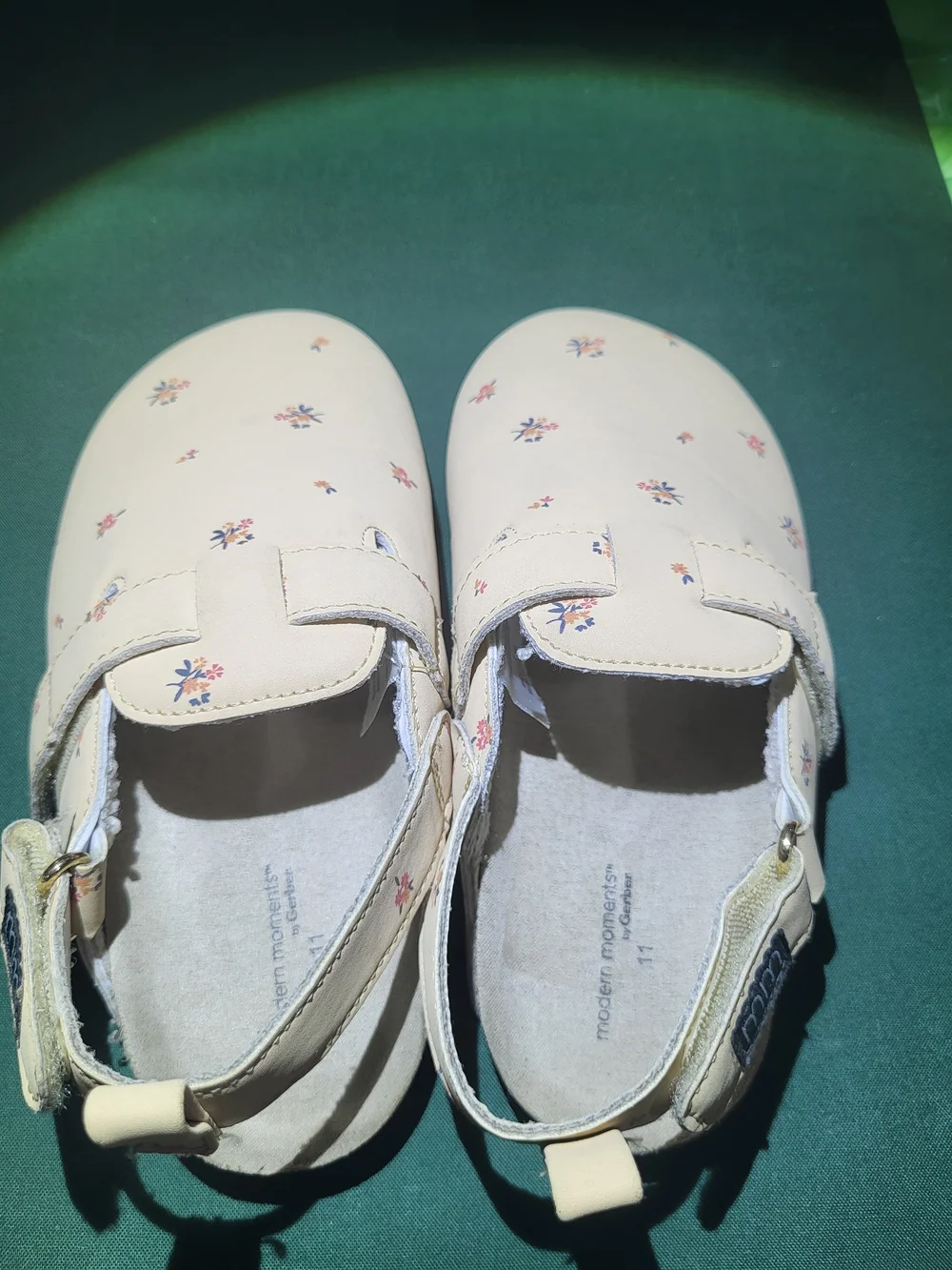 Baby Floral Slingback Shoes in Pale Pink